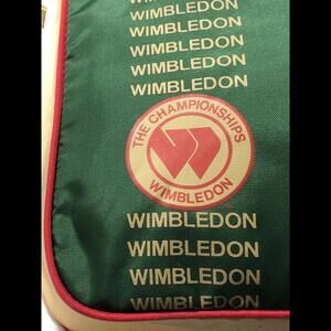 RARE Vintage Tennis WIMBLEDON The Championships racket Carry Bag MINT  Green/Tan